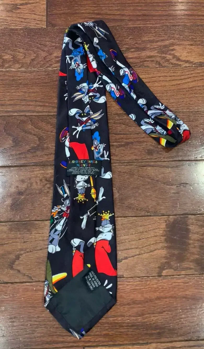 🎯 Looney Tunes Mania Bugs Bunny‎ Tie Y2K Cartooncore Streetwear